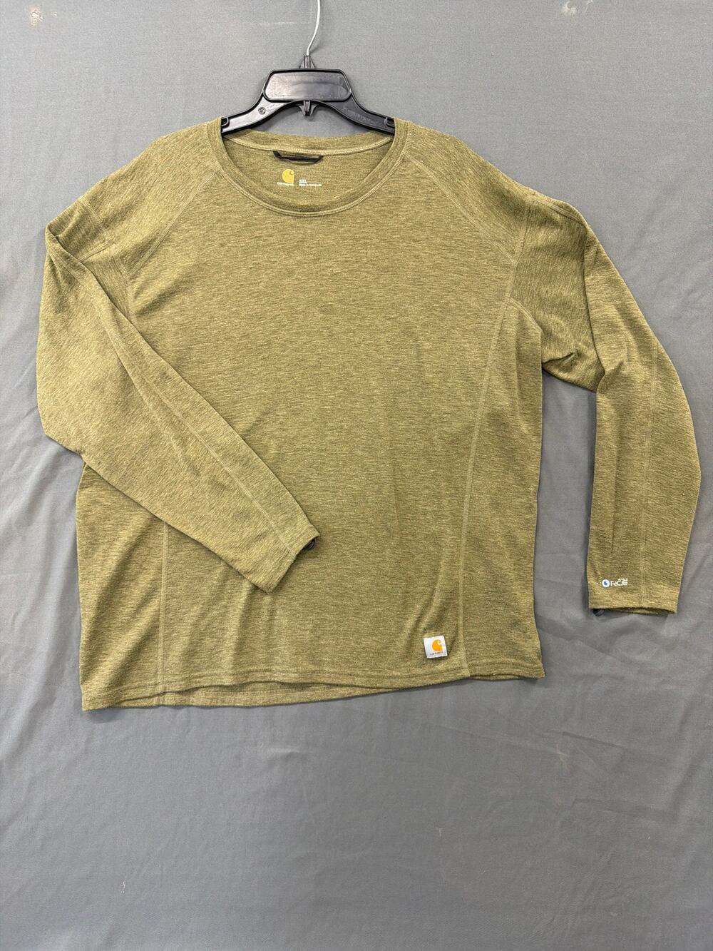 Carhartt Men's 3XL Force Long Sleeve Shirt Green Workwear Performance Logo